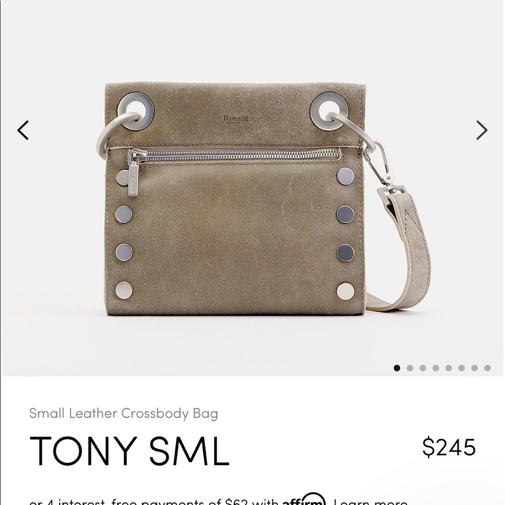 HAMMITT TONY SMALL CROSSBODY - Pew/brushed silver.
